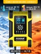 Зарядное устройство для аккумуляторов LiFePO4 гелевых AGM грузовиков Foxsur FBC122412D 12 А 12/24 В 6-200 А·ч импульсное автоматическое с вентилятором и восстановлением АКБ жёлтый - изображение 5