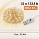 Гірлянда LED «Роса» на сріблястому дроті з USB, тепле біле світло - зображення 2