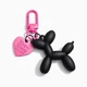Брелок для ключів та сумки "Balloon Dog" з підвіскою-сердечком, чорний матовий - зображення 1
