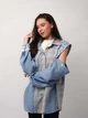 Жіноча сорочка комбінована бавовна блакитна клітинка - One size - зображення 5