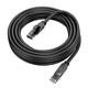 Патч-корд литий Borofone BUS01, UTP, RJ45, Cat.6, 5m, чорний, Cu (мідь) - изображение 1