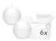 Zestaw świec Party Deco Matowa kula Białe 8 cm 6 szt. (ZES5902230731431) - obraz 1