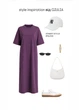 Жіноча бавовняна сукня максі Giulia STREET STYLE 8720/010 M Violet-grape, А-силует, повсякденна, фіолетова - зображення 6