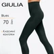 Цветные колготки из микрофибры Giulia BLUES 3D 70 2 Green-deep, теплые матовые колготки 70 den, средняя посадка, без шортиков - изображение 4