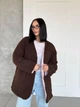 Двусторонняя куртка из шерпы барашек и стеганой плащевки 42-50 шоколад+ розовый - изображение 6