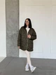 Двусторонняя куртка из шерпы барашек и стеганой плащевки 42-50 молоко+ хаки - изображение 6