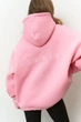 Худі Unisex з турецької тринитки пеньє на флісі з вишивкою ukraine на спине 42-50 рожевий - зображення 2