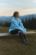Худи Unisex из турецкой тринитки пенье на флисе с вышивкой ukraine на спине 42-50 голубой - изображение 3