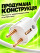 Кабель мережевий з двосторонньою вилкою 1.5 метра кабель вилка-вилка із заземленням кабель для генераторів зарядних станцій BRS White - зображення 2