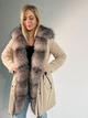 Жіноча бежева парка з хутром Blue Frost XL - зображення 5