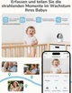 Відеоняня з камерою GHB BABY6T 2K екран 5" Wi-Fi нічне бачення датчик руху двосторонній зв'язок біла УЦІНКА (SKU-620) - изображение 6