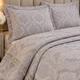 Жаккардовое покрывало с наволочками Karina 240×240 см Евро цветочный узор пудровый - изображение 2