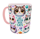 Чашка з принтом «Life Is Better with Cats» («Життя краще з котами») 330 мл, рожева ручка - зображення 2