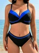 Красивый женский купальник Fuba 24043-1 черный-синий 54 (3XL) - изображение 1