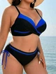 Красивый женский купальник Fuba 24043-1 черный-синий 54 (3XL) - изображение 5