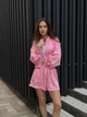 Сатиновый женский бомбер в розовом цвете L - изображение 11