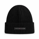 Шапка Tommy Hilfiger чёрная вязаная с отворотом HAT-TMF-001-BLK - изображение 1