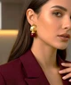 Жіночі сережки "Арт" Золотисто-бордові - зображення 3