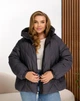 Женская зимняя двухсторонняя куртка с капюшоном KHAN 00802 62 (64) Графитовый с черным ( KH - 00802/2 E ) - изображение 1