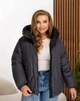 Женская зимняя двухсторонняя куртка с капюшоном KHAN 00802 62 (64) Графитовый с черным ( KH - 00802/2 E ) - изображение 11