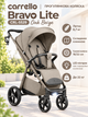 Прогулянкова коляска Carrello Bravo Lite CRL-5529 легка 8,7 кг, складання книжкою, гумові колеса 18/22 см, LED-ліхтарик, до 22 кг Oak Beige - зображення 1