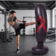 Боксерська груша неваляшка 160 см підлогова водоналивна для фітнесу та єдиноборств Чорний - зображення 4