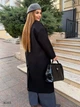 Жіноче кашемірове пальто на запах з поясом на ґудзиках осінь зима 56-58 чорний - зображення 5
