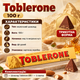 Шоколад молочний Toblerone 100 г швейцарський з медом мигдальною нугою горіхами фігурний плитка солодощі десерт - зображення 3