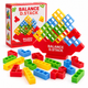 Настольная игра Балансир Balance Stack 64 блока • Развивающая игра на равновесие, логику и моторику для детей - изображение 1