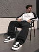 Чоловічі джинси Baggy Difransel 29 чорний з білими швами - изображение 3