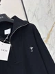 Жіночий теплий в'язаний светр Dior вовняний чорний на блискавці, L - зображення 6