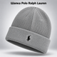 Зимняя мужская шапка Polo Ralph Lauren Поло Ральф Лорен для зимы, теплая вязаная шапка с логотипом Polo на зиму серый цвет PRG31 - изображение 1