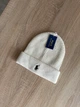 Зимняя мужская шапка Polo Ralph Lauren Поло Ральф Лорен для зимы, теплая вязаная шапка с логотипом Polo на зиму белый цвет PRG31 - изображение 3