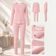 Комплект женского термобелья Lesko 8099 Light pink 4XL антибактериальный мягкий эластичный - изображение 3
