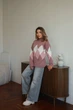 Жіночий в'язаний светр з ромбовим візерунком LM5045 темно-пудрового кольору 90692 - 44-56 - изображение 6
