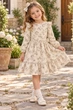 Сукня вельветова Little Bloom Беж квіти 110 см - изображение 1