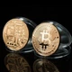 Сувенірна монета Біткоін (Bitcoin) Золотистого кольору - зображення 2