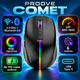 Беспроводная мышь для компьютера и ноутбука Proove Comet USB и Bluetooth подключение регулировка DPI RGB с аккумулятором черная - изображение 1