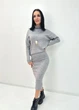 Теплий жіночий ангоровий костюм спідниця та кофта сірий 50-52 - зображення 1