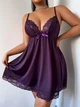 Пеньюар фіолетовий з мереживом 3XL - изображение 6