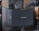 Тумба подвесная Status Aqua 80 Антрацит, с умывальником Aria Low 80 Black - изображение 2