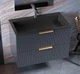 Тумба подвесная Status Aqua 80 Антрацит, с умывальником Aria Low 80 Black - изображение 5