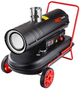 Дизельная тепловая пушка тепловентилятор RED TECHNIC RTNGO0122 обогреватель промышленный напольный дуйчик для дома дачи склада магазина 30 кВт бак 36 л производительность 850 м³/ч регулятор температуры дисплей на колесах с ручкой - изображение 8