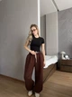 Жіночі oversize штани на флісі / Шоколад 42-46 / BASED 0139770 - зображення 4