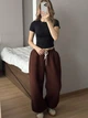 Жіночі oversize штани на флісі / Шоколад 42-46 / BASED 0139770 - зображення 8