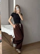 Жіночі oversize штани на флісі / Шоколад 42-46 / BASED 0139770 - зображення 9