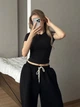 Женские oversize штаны на флисе / Черный 42-46 / BASED 0139700 - изображение 9