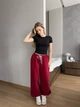 Женские oversize штаны на флисе / Красный 42-46 / BASED 0139730 - изображение 4