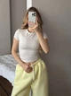 Жіночі oversize штани на флісі / Жовтий 42-46 / BASED 0139740 - зображення 6