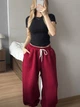 Женские oversize штаны на флисе / Красный 42-46 / BASED 0139730 - изображение 9